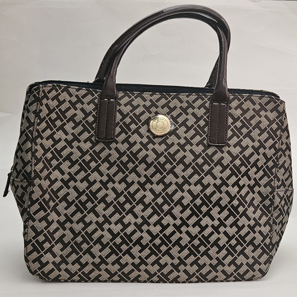 Tommy Hilfiger Monogram Tote Bag in Brown and Tan